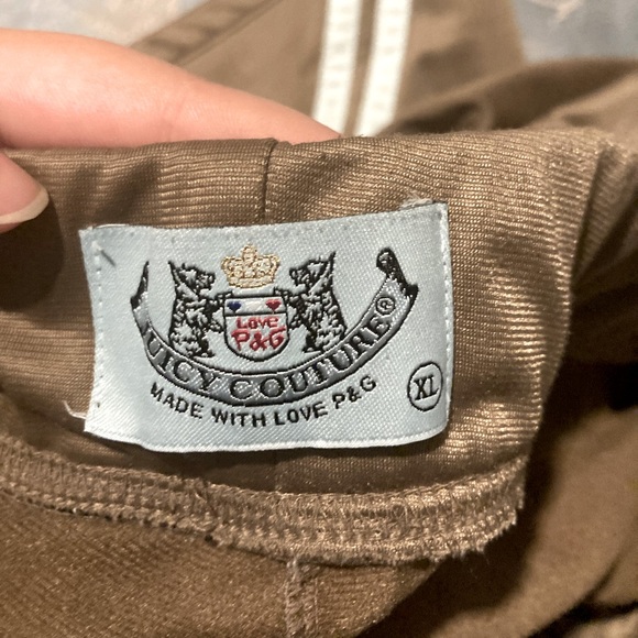 JUICY COUTURE Brown With baby blue striped Long Polyester Shorts With Pockets - Picture 4 of 5